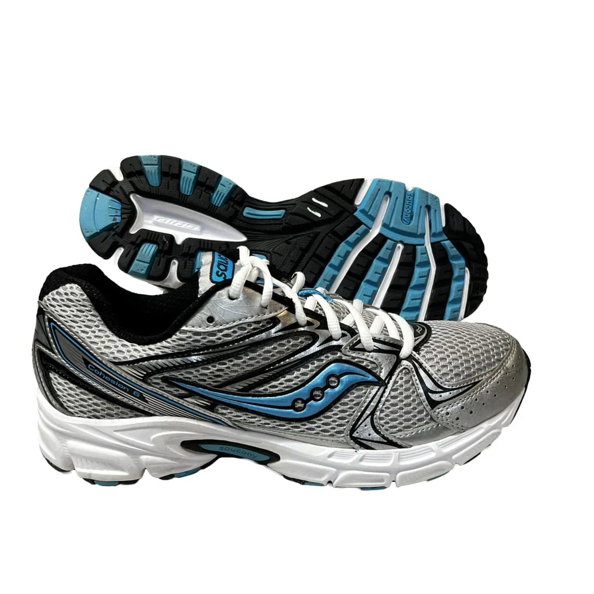 SAUCONY Women's Grid Cohesion 6 -Silver/ Lt. Blue- Running Shoe -Preowned