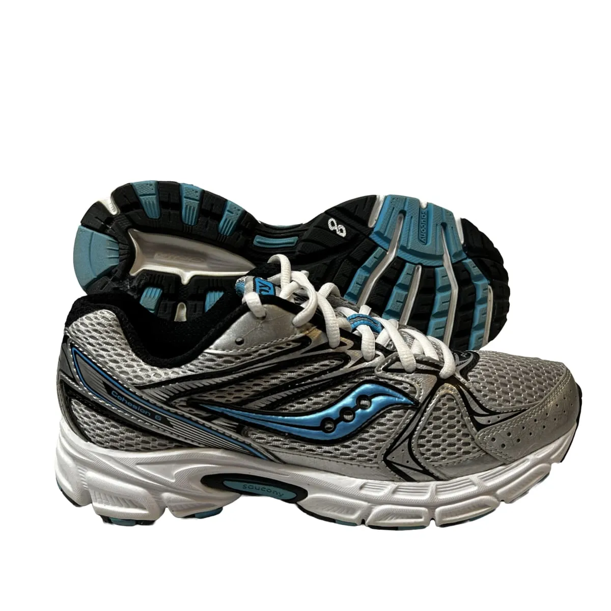 SAUCONY Women's Grid Cohesion 6 -Silver/ Lt. Blue- Running Shoe -Preowned