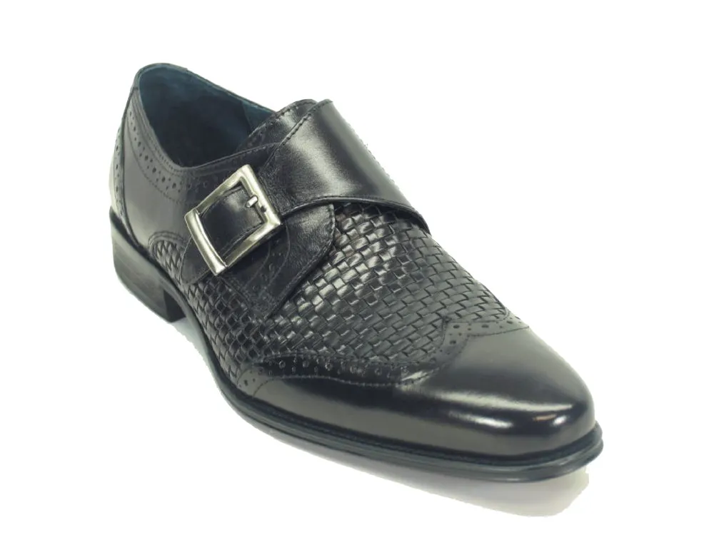 Single Monk Strap Leather Braided Shoe