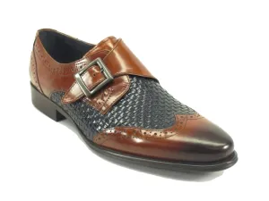 Single Monk Strap Leather Braided Shoe