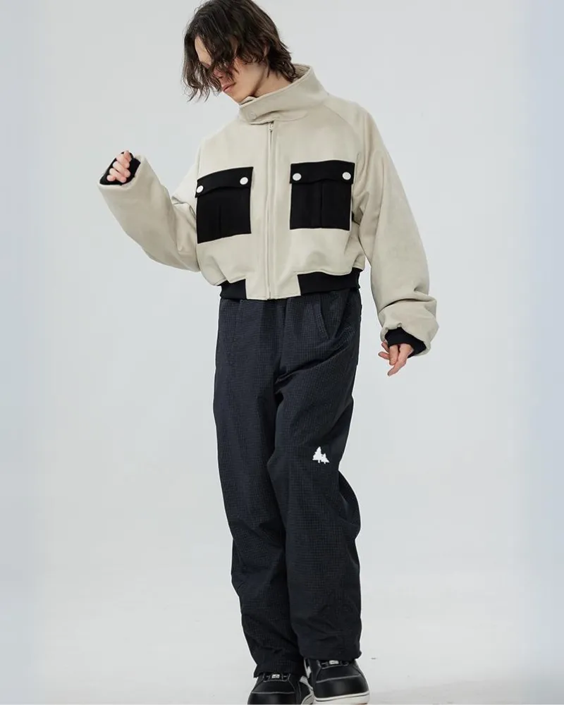 Ski Wear Short Pilot Jacket&Bibs Unisex Snow Suit (Sold Separately)