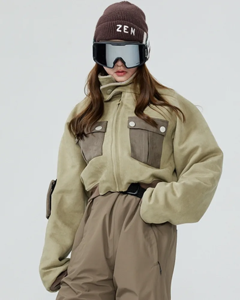 Ski Wear Short Pilot Jacket&Bibs Unisex Snow Suit (Sold Separately)