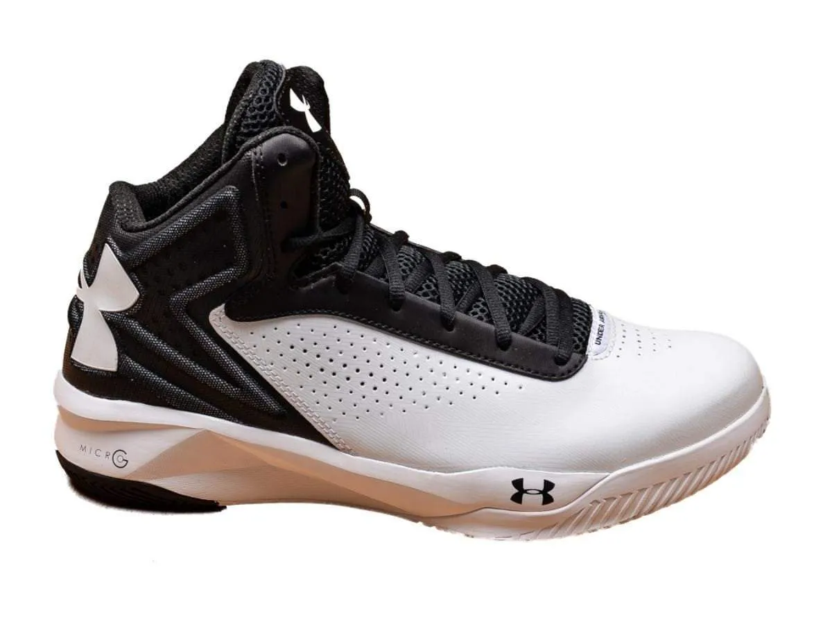 Under Armour Torch White and Black Men's High Top Basketball Shoes (12)