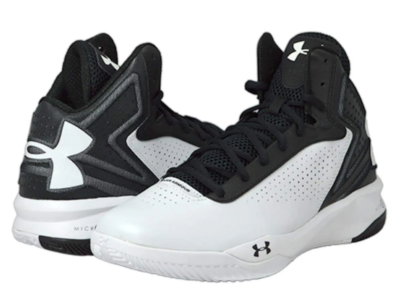 Under Armour Torch White and Black Men's High Top Basketball Shoes (12)